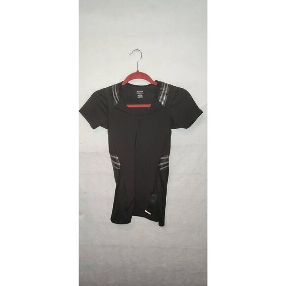 Reebok Easytone Compression Shirt Women’s size medium. Black w silver stripes. - Picture 1 of 12